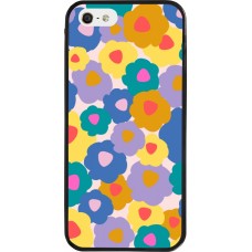iPhone 5/5s / SE (2016) Case Hülle - Silikon schwarz Easter 2024 flower power