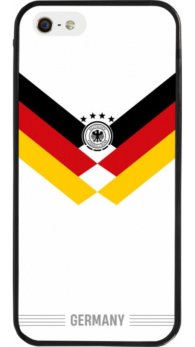 iPhone 5/5s / SE (2016) Case Hülle - Silikon schwarz Deutschland 2026 personalisierbares Fussballtrikot