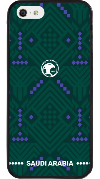 iPhone 5/5s / SE (2016) Case Hülle - Silikon schwarz Saudi Arabien 2026 personalisierbares Fussballtrikot