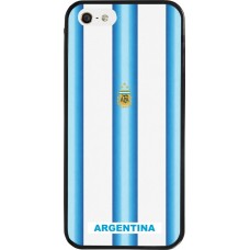 iPhone 5/5s / SE (2016) Case Hülle - Silikon schwarz Argentinien 2026 personalisierbares Fussballtrikot