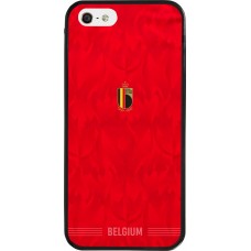 iPhone 5/5s / SE (2016) Case Hülle - Silikon schwarz Belgien 2026 personalisierbares Fussballtrikot