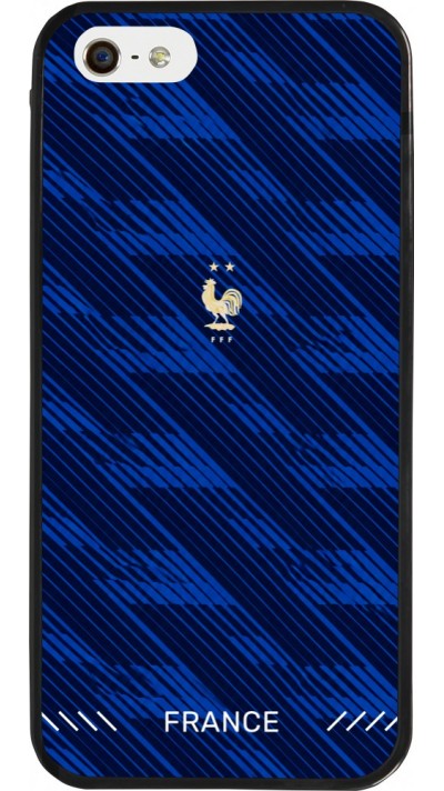 iPhone 5/5s / SE (2016) Case Hülle - Silikon schwarz Frankreich 2026 personalisierbares Fussballtrikot