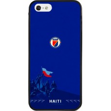 iPhone 5/5s / SE (2016) Case Hülle - Silikon schwarz Haiti 2026 personalisierbares Fussballtrikot