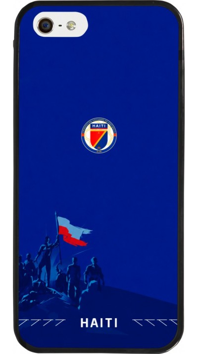 iPhone 5/5s / SE (2016) Case Hülle - Silikon schwarz Haiti 2026 personalisierbares Fussballtrikot