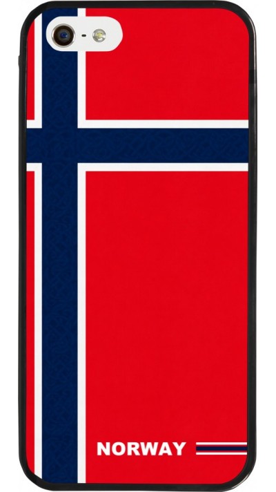 iPhone 5/5s / SE (2016) Case Hülle - Silikon schwarz Norwegen 2026 personalisierbares Fussballtrikot