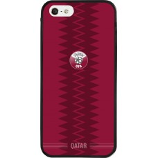 iPhone 5/5s / SE (2016) Case Hülle - Silikon schwarz Qatar 2026 personalisierbares Fussballtrikot