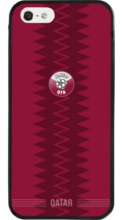 iPhone 5/5s / SE (2016) Case Hülle - Silikon schwarz Qatar 2026 personalisierbares Fussballtrikot
