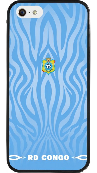 iPhone 5/5s / SE (2016) Case Hülle - Silikon schwarz Demokratische Republik Kongo 2026 personalisierbares Fussballtrikot