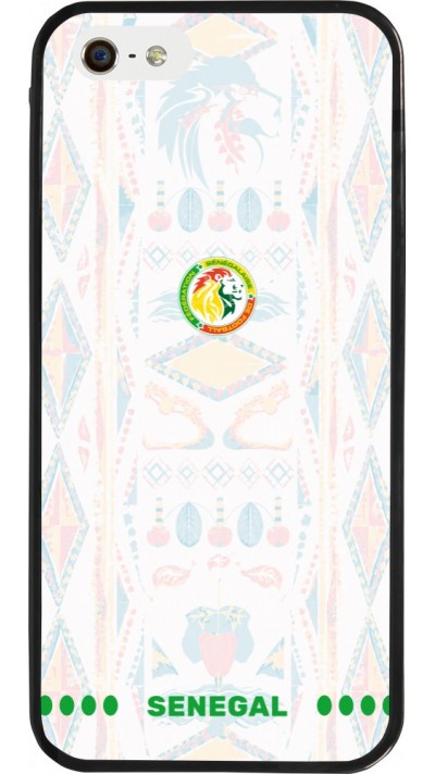 iPhone 5/5s / SE (2016) Case Hülle - Silikon schwarz Senegal 2026 personalisierbares Fussballtrikot