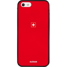 iPhone 5/5s / SE (2016) Case Hülle - Silikon schwarz Schweiz 2026 personalisierbares Fussballtrikot