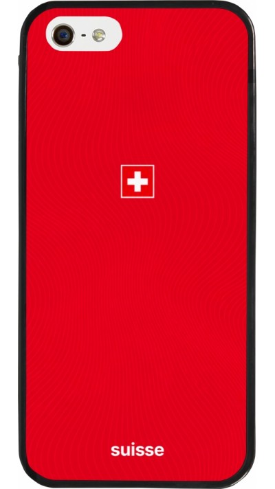 iPhone 5/5s / SE (2016) Case Hülle - Silikon schwarz Schweiz 2026 personalisierbares Fussballtrikot