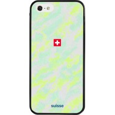 iPhone 5/5s / SE (2016) Case Hülle - Silikon schwarz Schweiz Away 2026 personalisierbares Fussballtrikot