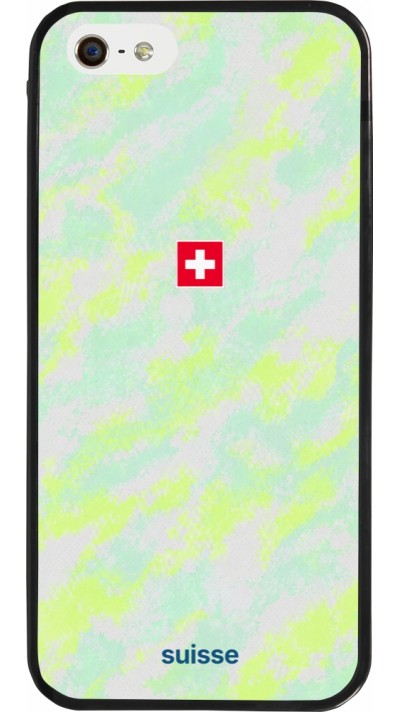 iPhone 5/5s / SE (2016) Case Hülle - Silikon schwarz Schweiz Away 2026 personalisierbares Fussballtrikot