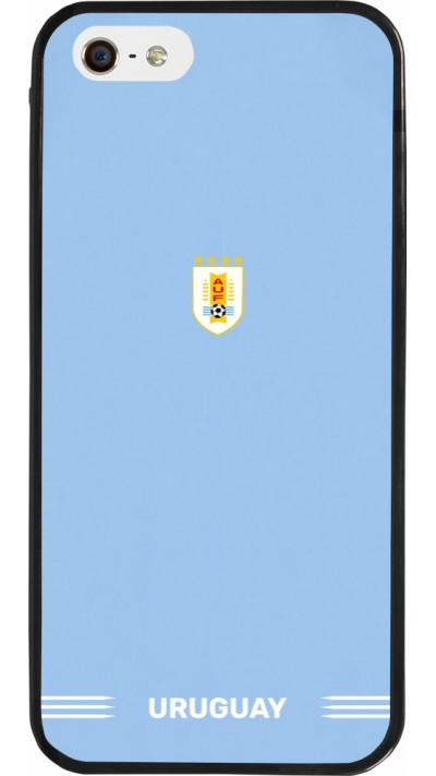 iPhone 5/5s / SE (2016) Case Hülle - Silikon schwarz Uruguay 2026 personalisierbares Fussballtrikot