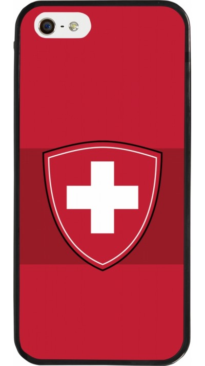 iPhone 5/5s / SE (2016) Case Hülle - Silikon schwarz Hockey World Championship Ecusson Suisse