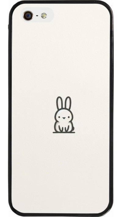 iPhone 5/5s / SE (2016) Case Hülle - Silikon schwarz Minimal Häschen Süße