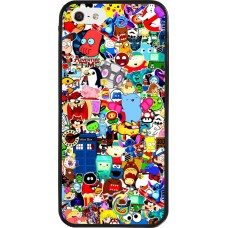 iPhone 5/5s / SE (2016) Case Hülle - Silikon schwarz Mixed cartoons