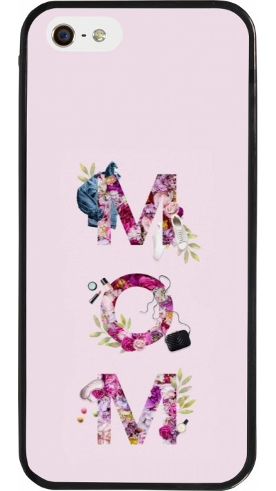 iPhone 5/5s / SE (2016) Case Hülle - Silikon schwarz Mom 2024 girly mom