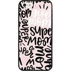 iPhone 5/5s / SE (2016) Case Hülle - Silikon schwarz Mom 2024 Super mom
