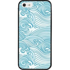 iPhone 5/5s / SE (2016) Case Hülle - Silikon schwarz Ocean Waves