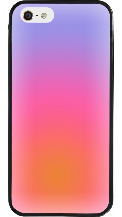 iPhone 5/5s / SE (2016) Case Hülle - Silikon schwarz Orange Pink Blue Gradient