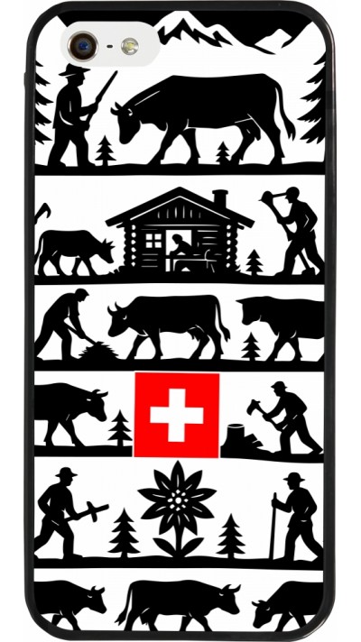 iPhone 5/5s / SE (2016) Case Hülle - Silikon schwarz Poya Schweiz 1