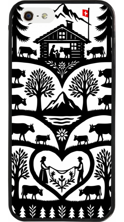 iPhone 5/5s / SE (2016) Case Hülle - Silikon schwarz Poya Schweiz 2