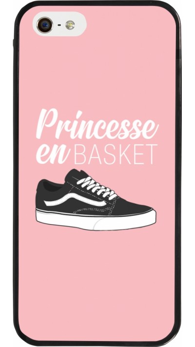 iPhone 5/5s / SE (2016) Case Hülle - Silikon schwarz princesse en basket
