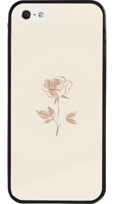 iPhone 5/5s / SE (2016) Case Hülle - Silikon schwarz Rosa Sand Minimalistisch