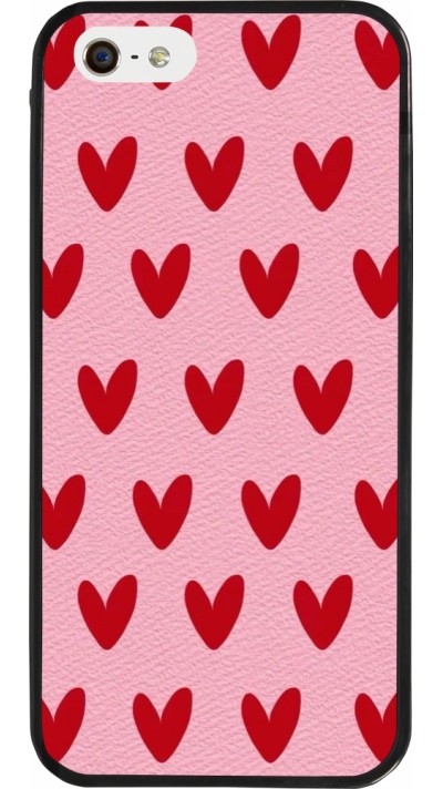 iPhone 5/5s / SE (2016) Case Hülle - Silikon schwarz Saint Valentines Day 26 Pattern heart