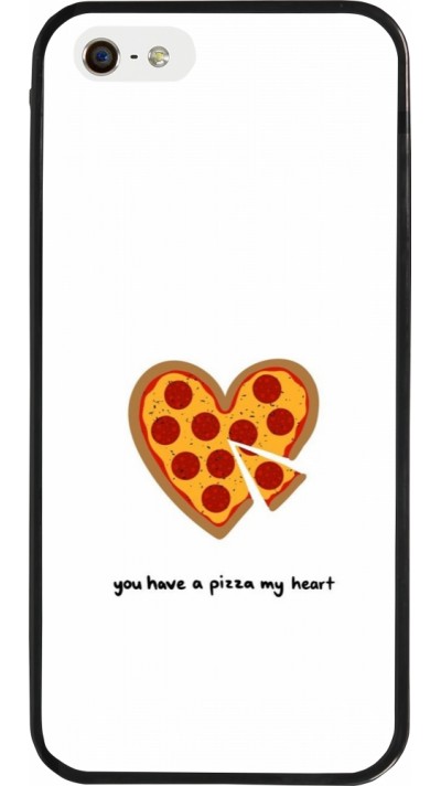 iPhone 5/5s / SE (2016) Case Hülle - Silikon schwarz Saint Valentines Day 26 You have my pizza heart