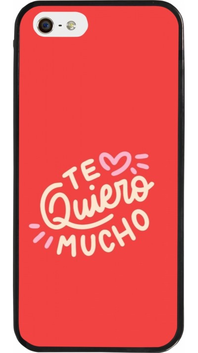 iPhone 5/5s / SE (2016) Case Hülle - Silikon schwarz Saint Valentines Day 26 Te quiero mucho