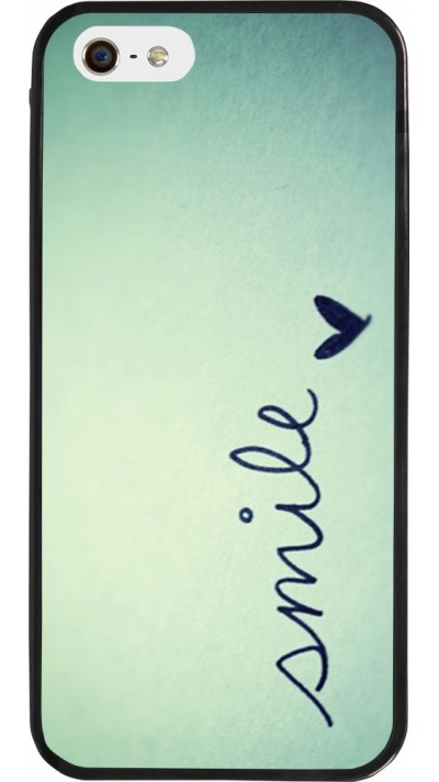 iPhone 5/5s / SE (2016) Case Hülle - Silikon schwarz Smile
