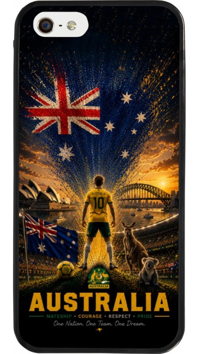 iPhone 5/5s / SE (2016) Case Hülle - Silikon schwarz Fussball Australien splash 2026