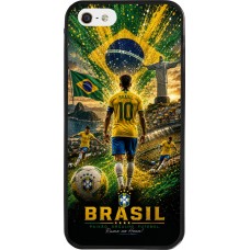 iPhone 5/5s / SE (2016) Case Hülle - Silikon schwarz Fussball Brasilien splash 2026