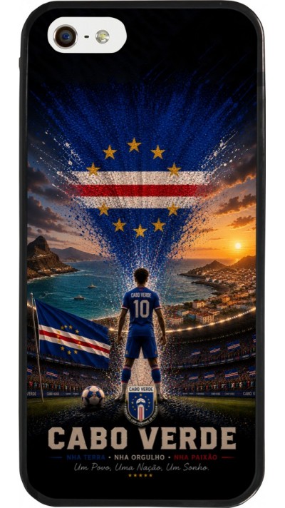 iPhone 5/5s / SE (2016) Case Hülle - Silikon schwarz Fussball Kap Verde splash 2026