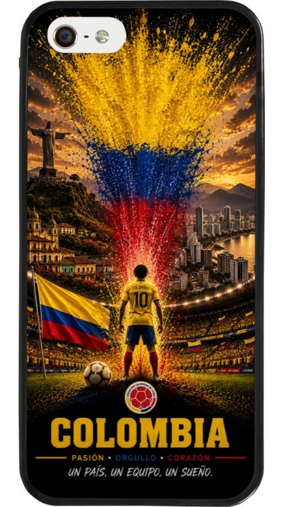 iPhone 5/5s / SE (2016) Case Hülle - Silikon schwarz Fussball Kolumbien splash 2026