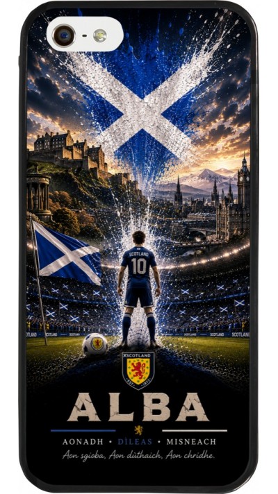 iPhone 5/5s / SE (2016) Case Hülle - Silikon schwarz Fussball Schottland splash 2026