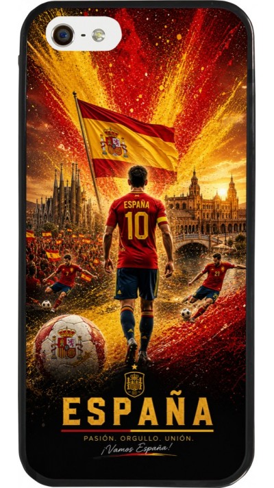 iPhone 5/5s / SE (2016) Case Hülle - Silikon schwarz Fussball Espanien splash 2026