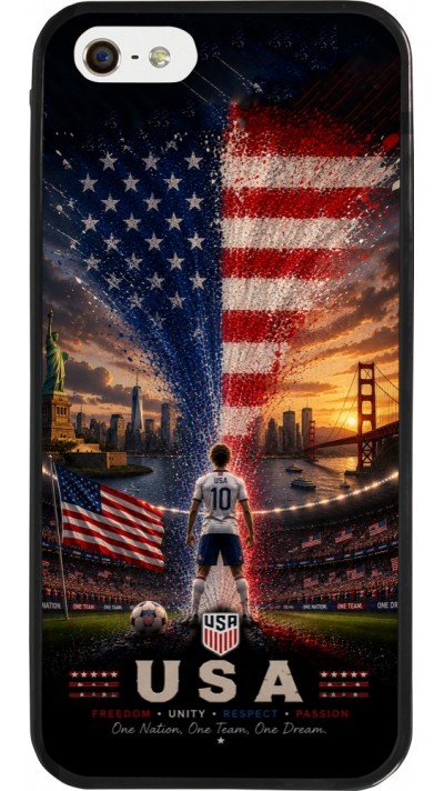 iPhone 5/5s / SE (2016) Case Hülle - Silikon schwarz Fussball Vereinigten Staaten splash 2026