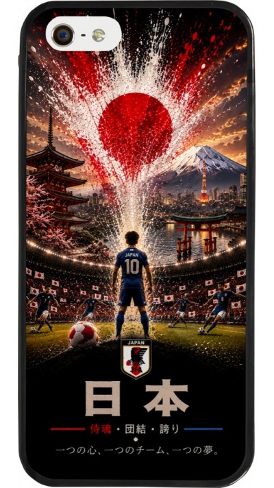 iPhone 5/5s / SE (2016) Case Hülle - Silikon schwarz Fussball Japan splash 2026