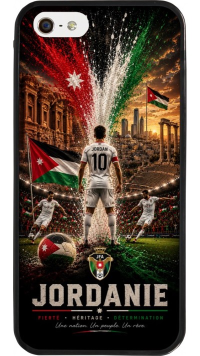 iPhone 5/5s / SE (2016) Case Hülle - Silikon schwarz Fussball Jordanien splash 2026