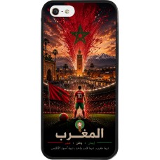 iPhone 5/5s / SE (2016) Case Hülle - Silikon schwarz Fussball Marokko splash 2026