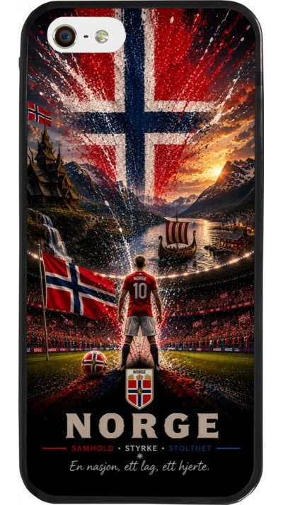 iPhone 5/5s / SE (2016) Case Hülle - Silikon schwarz Fussball Norwegen splash 2026