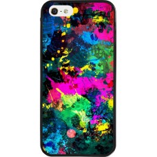 iPhone 5/5s / SE (2016) Case Hülle - Silikon schwarz Splash paint