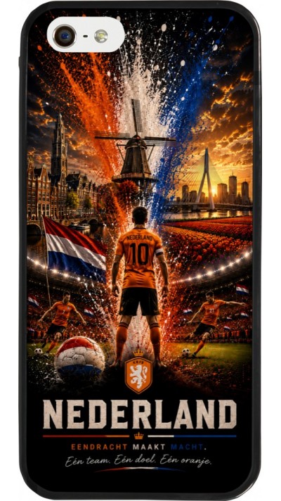 iPhone 5/5s / SE (2016) Case Hülle - Silikon schwarz Fussball Niederlande splash 2026
