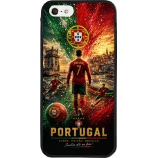 iPhone 5/5s / SE (2016) Case Hülle - Silikon schwarz Fussball Portugal splash 2026