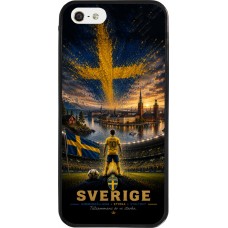 iPhone 5/5s / SE (2016) Case Hülle - Silikon schwarz Fussball Schweden splash 2026