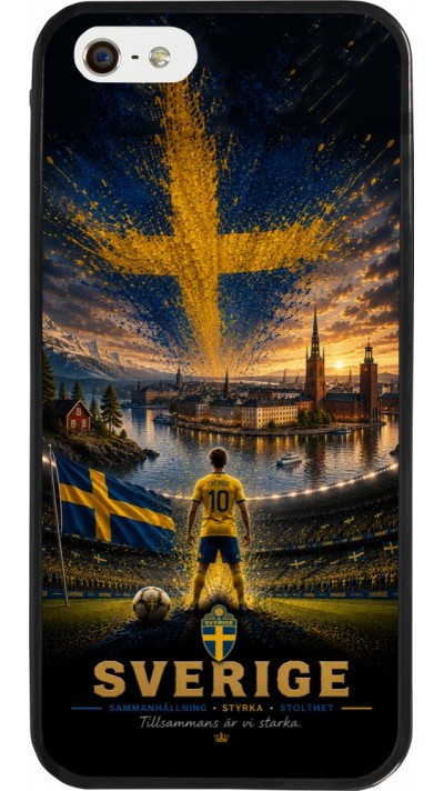 iPhone 5/5s / SE (2016) Case Hülle - Silikon schwarz Fussball Schweden splash 2026