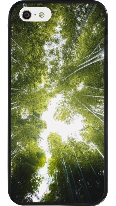 iPhone 5/5s / SE (2016) Case Hülle - Silikon schwarz Spring 23 forest blue sky